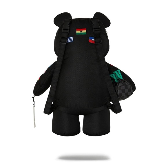Sprayground James First Class Global Flag MoneyBear Backpack🔥New Black Bear Bag - Picture 3 of 11